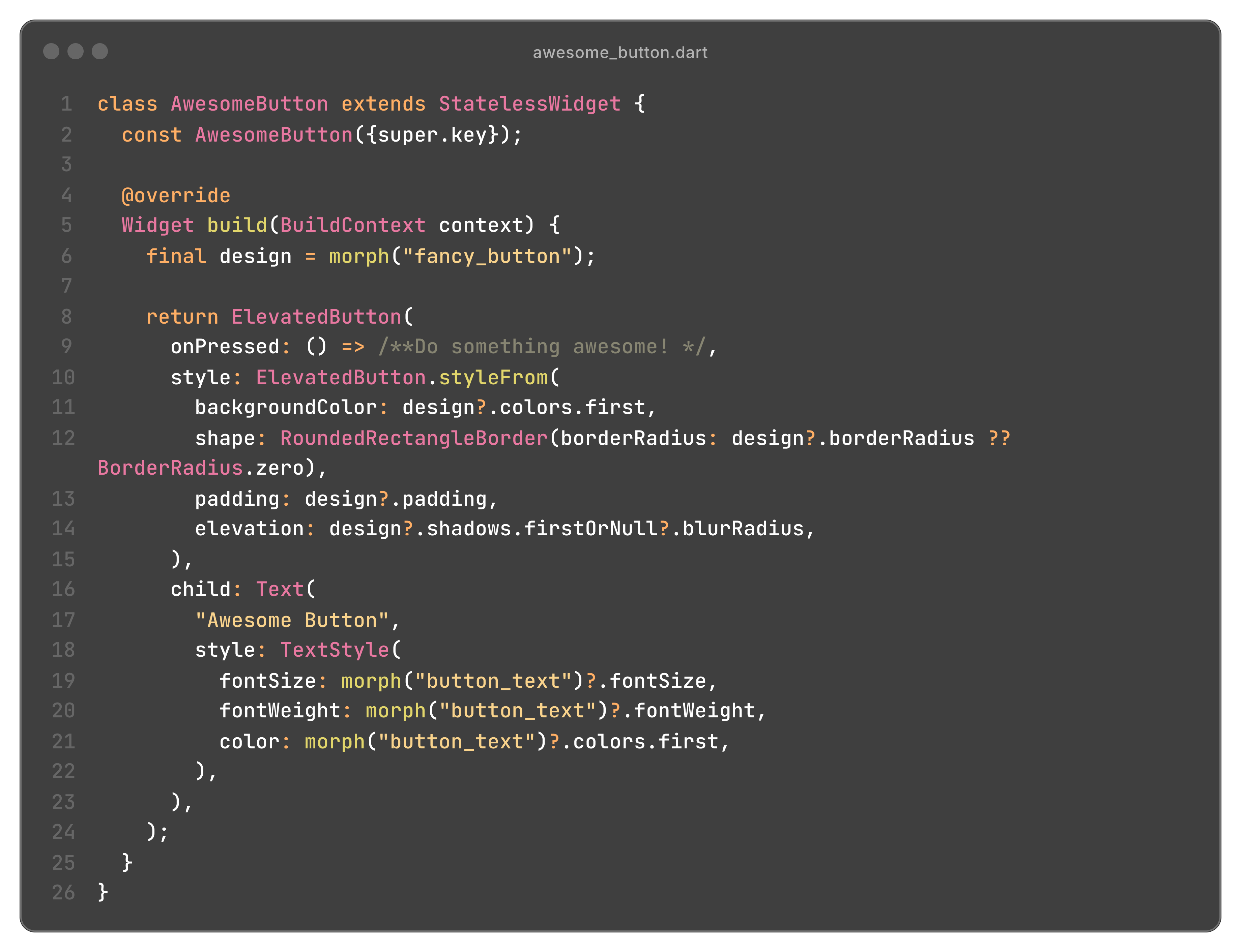 awesome button widget with morphr style extensions